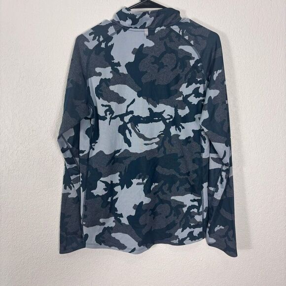 Nike Women's Dri Fit Light Blue with Grey Camo Quarter Zip Pullover Workout Jack - Picture 2 of 7